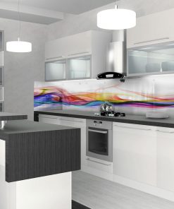 חיפוי זכוכית מופשט למטבח