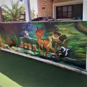 הדפסה על שמשונית גן ילדים