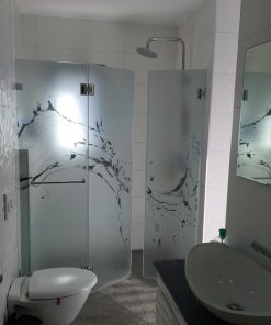 מדבקת התזת חול מקלחון