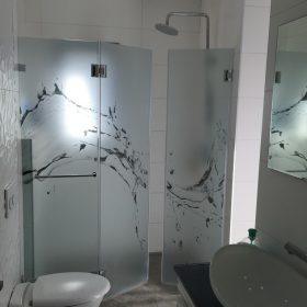 מדבקת התזת חול מקלחון